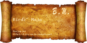 Biró Maja névjegykártya